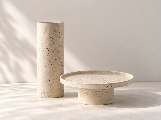 Pedestal Platter - Iron Speckle